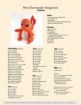 Charmander - Pokémon | Crochet Pattern | Amigurumi Tutorial PDF in English  | AmiguWorld