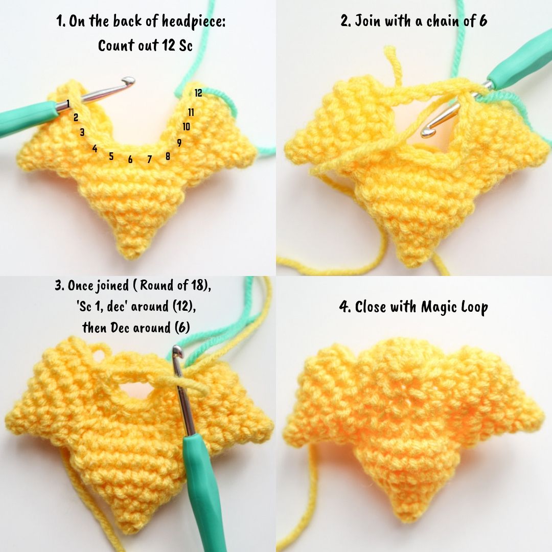 Jirachi Crochet pattern Headpiece